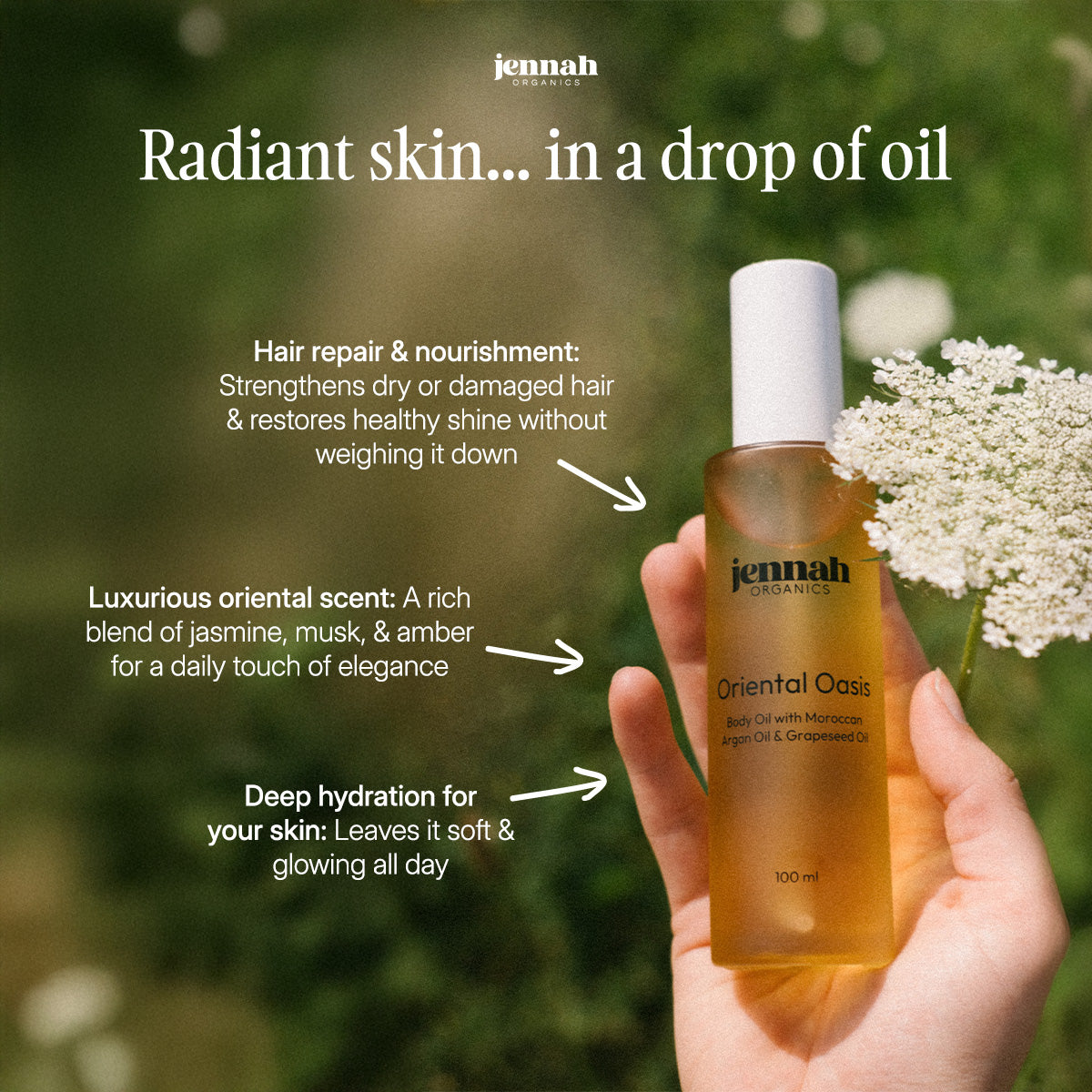 Oriental Oasis - Luxuriöses Haut- und Haaröl mit Arganöl und Traubenkernöl